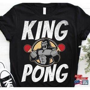 King Ping Pong Table Tennis Game Lover Retro Funny Tshirt